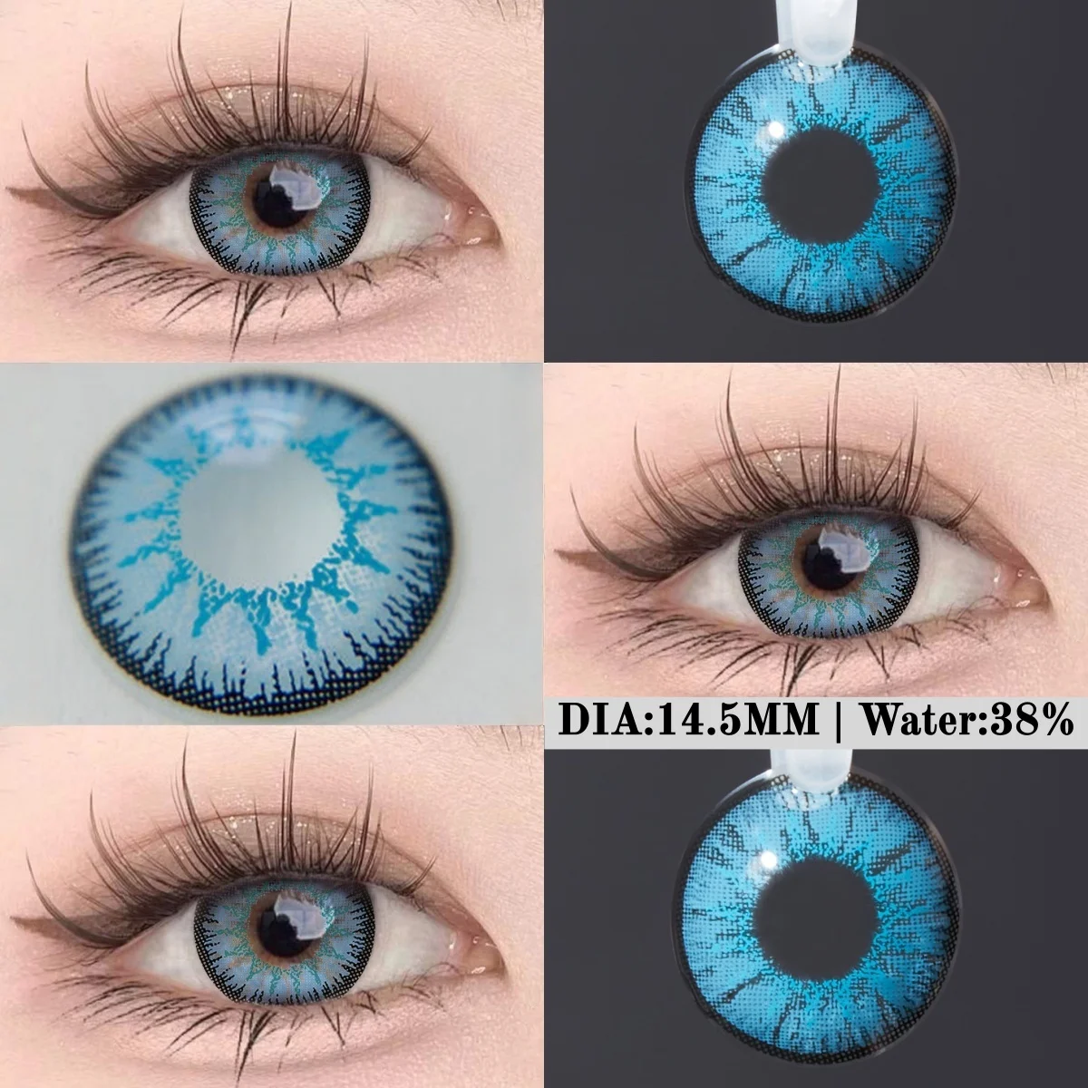 VISUASHOW Anime Cosplay Farbige Kontaktlinsen 6 Monate Einweg 1 Paar Violett Niedliche Große Augen Weiche Linsen für Cosplay Party Make-up – Detail 4