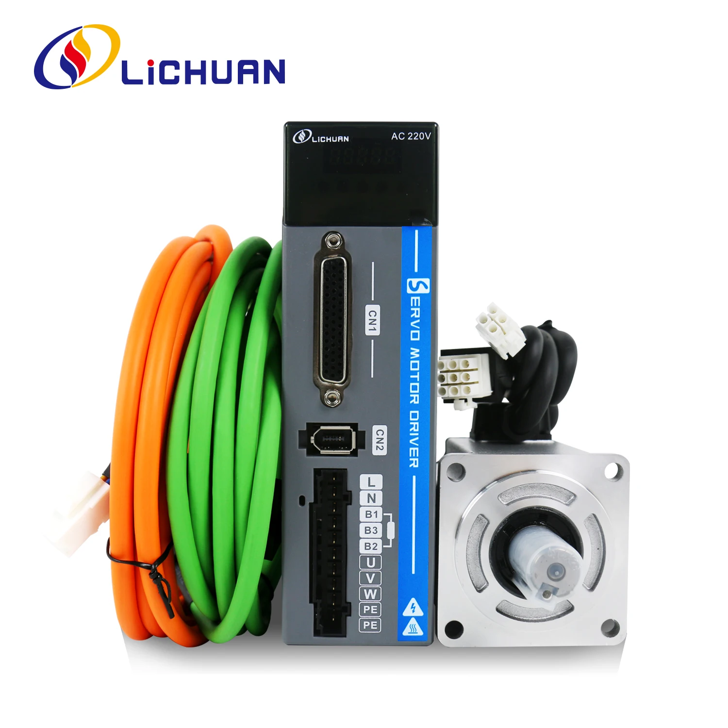 

Lichuan Low price CNC Servos 40mm 100W 220V 1.1A 0.32N.m 3000RPM 23bit Absolute Value servo motor kit 40M00330B +LC10P-100