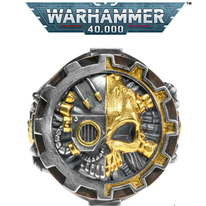 Starforged Seal of Machine God Ring Warhammer 40K Game Genuine Peripheral S925 Adeptus Mechanicus Ring Boys Ring Gift Collection