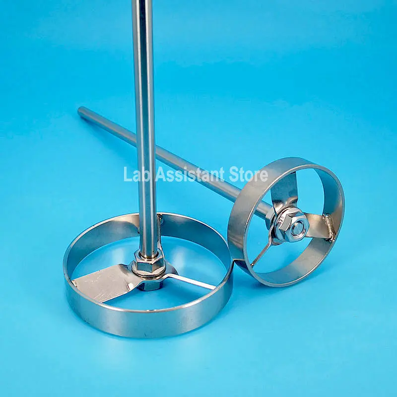 1set Lab Stainless Steel OD50mm/60mm/80mm/100m Turbine Agitator Blade Round Mixing Disc with Stirring Rod