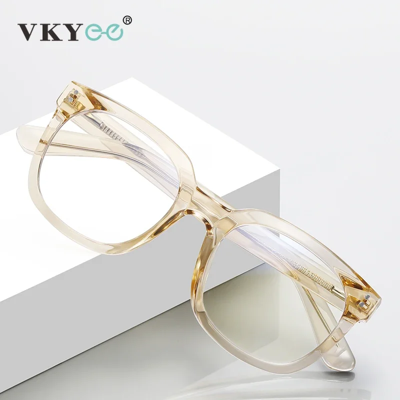 VKYEE Fashionable Square Design Progressive Multifocal Blue Light Protection Glasses Photochromic Customizable Prescription 2124