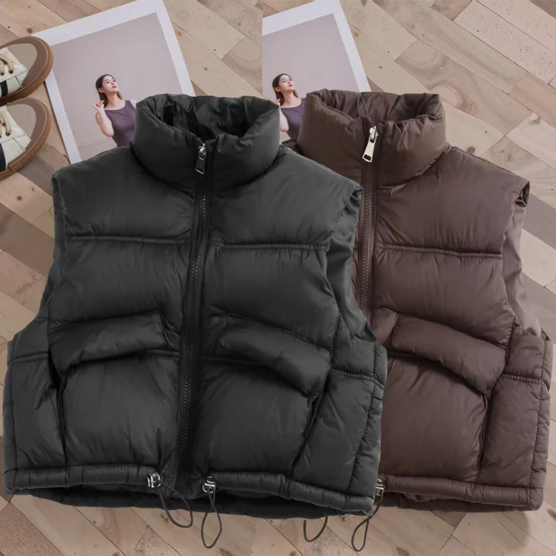 Chaleco grueso de invierno para niños y niñas de 2 a 12 años, chaleco de moda de Color sólido para mantener el frío, chaleco de cuello alto para niños