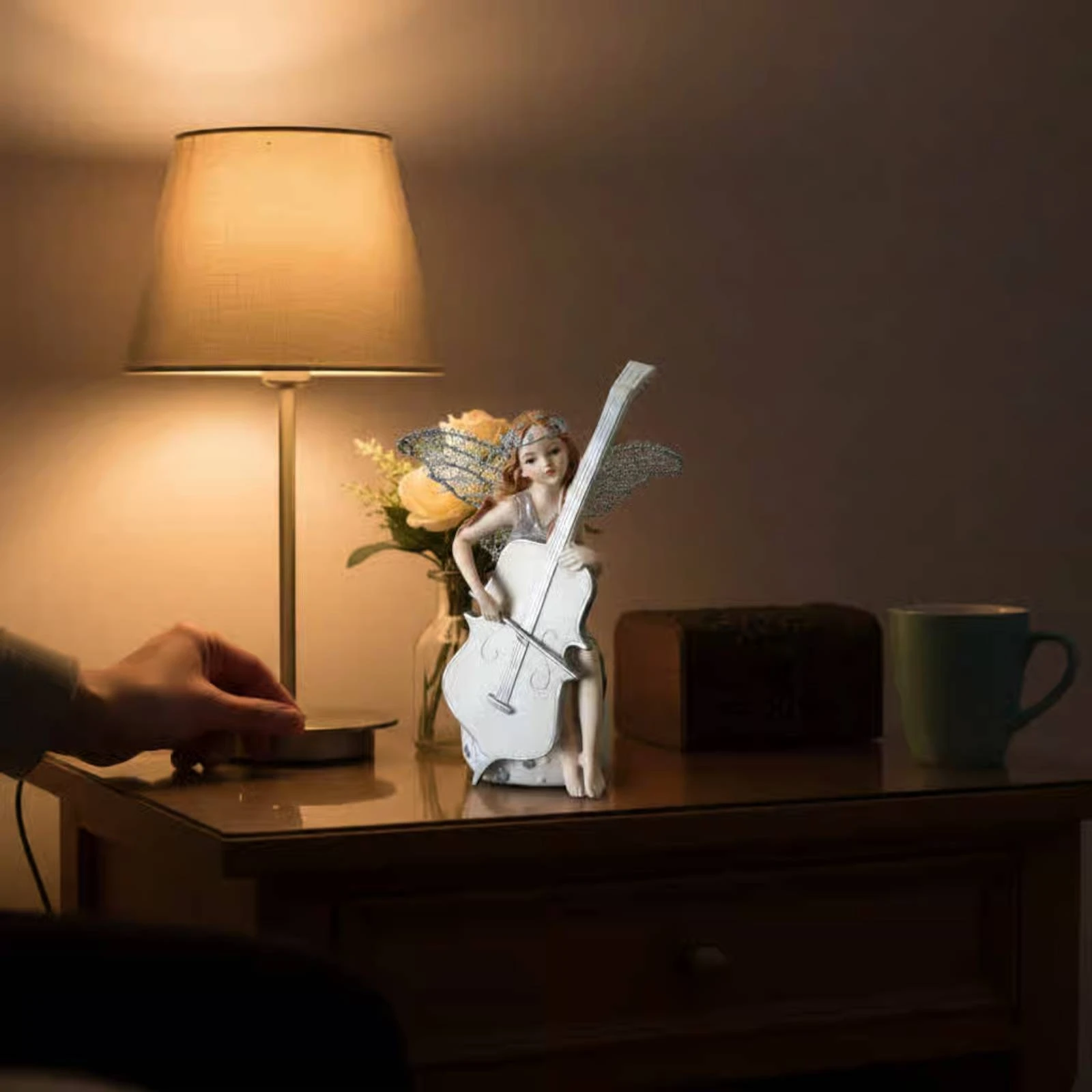 Music Angel Figurine Delicate Design Cello Angel Statue Girl Playing Cello Statue Collectible for Girls