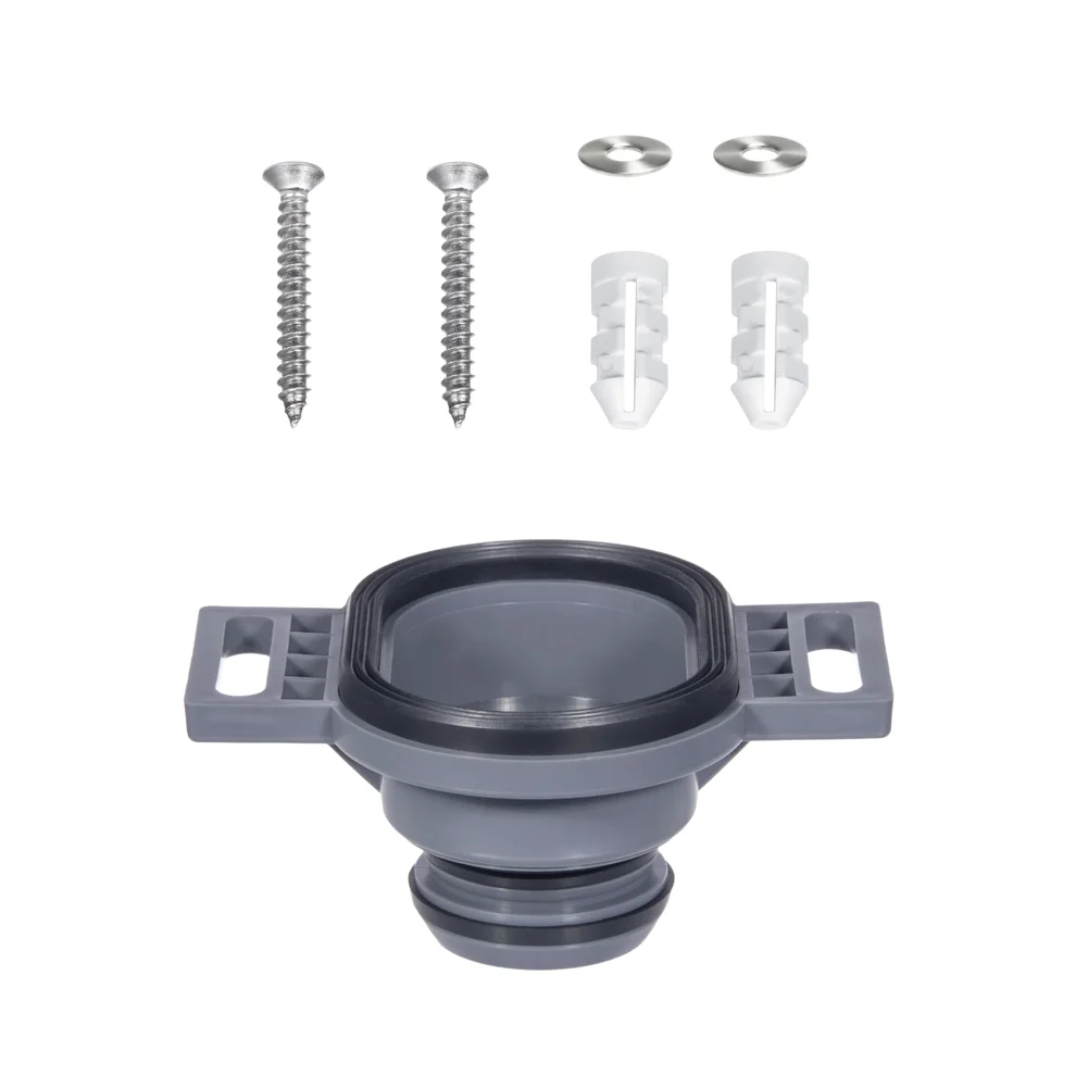 Gray PVC Urinal Flange Connector Wall Mount Drainage Fitting with Compression Bolt Seal for Stable Installation