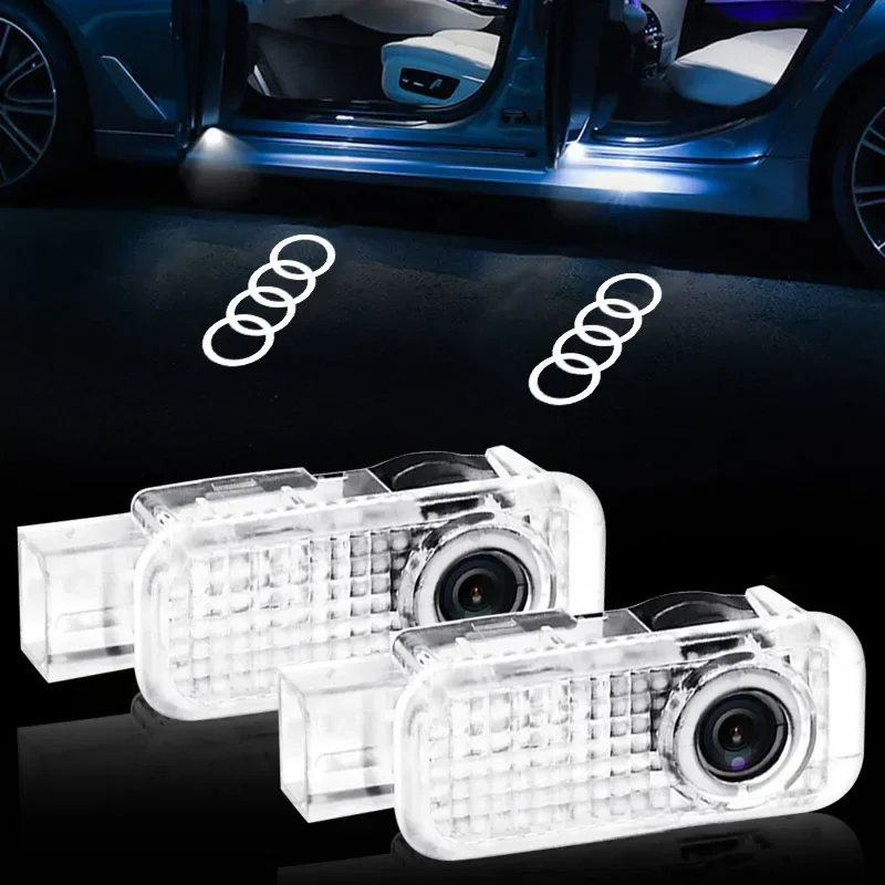 2Pcs Car Door Welcome Light Led Car Projector Lamp Car Accessories For Audi sline TT Q2 Q3 Q5 Q7 Q8 A3 A4 A5 A6 A7 R8 B5 B6 B7
