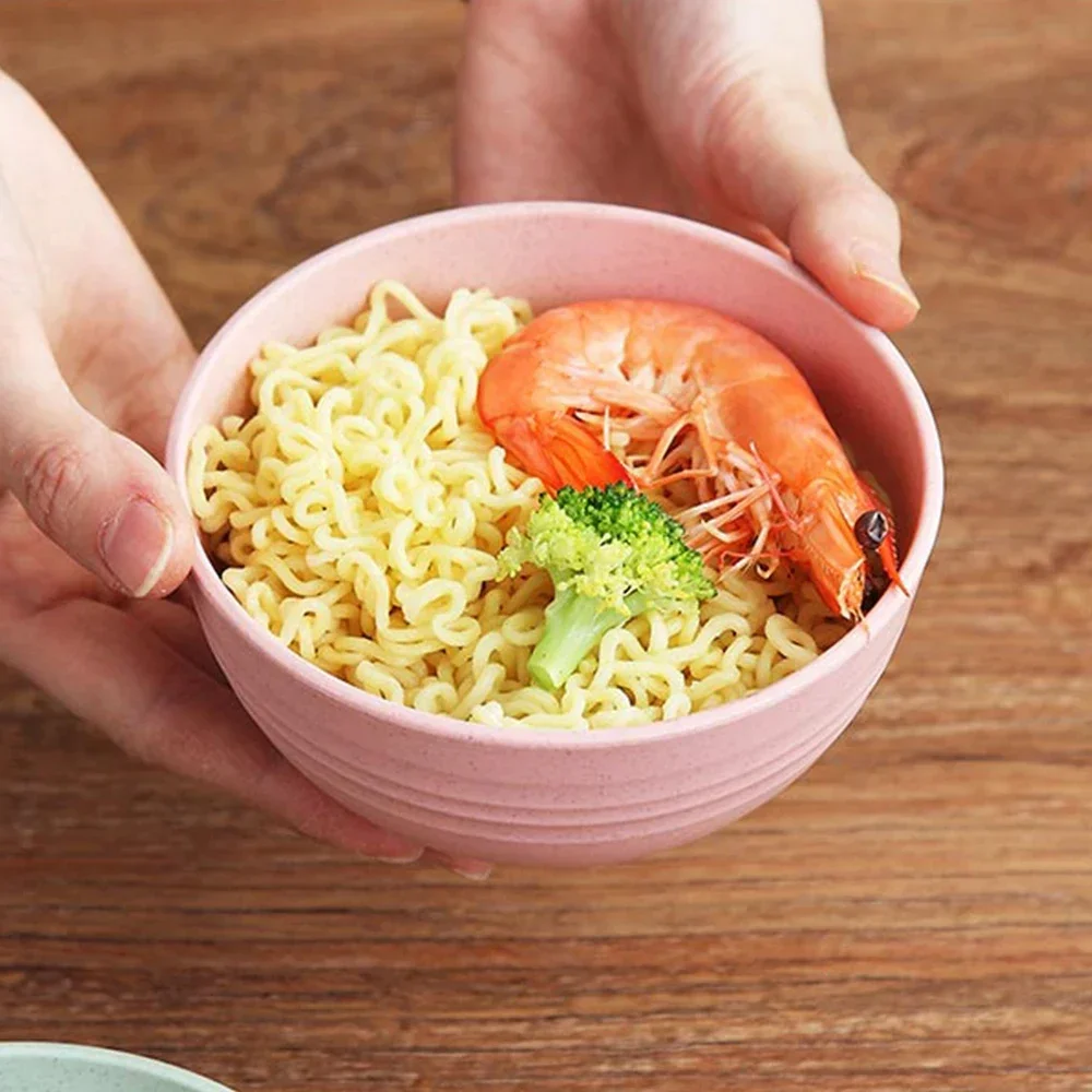 

Wheat Straw Anti-Fall Bowl Dinner Bowl Bamboo Fiber Divided Dining Bowl Cartoon Snack Tray Breakfast Dishes Kitchen Tableware