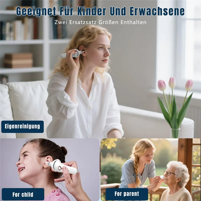 Ferramenta de remoção de cera de ouvido para crianças e adultos ferramenta de remoção de cera de ouvido com sucção a vácuo