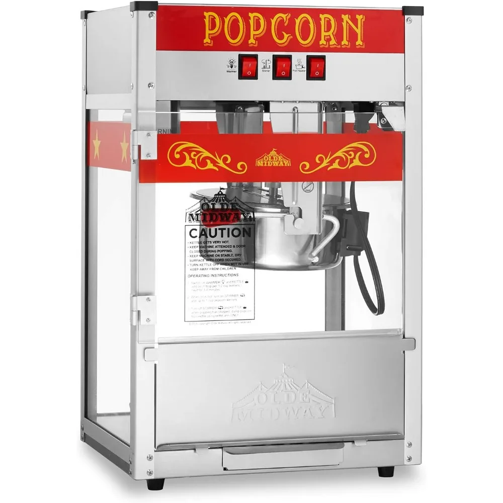 Pembuat mesin Popcorn komersial, dek pemanasan & baki Kernel, menolak baki Kernel Popper dengan ketel 8 ons