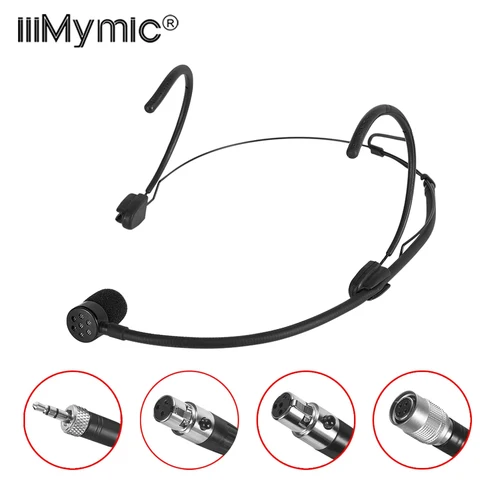 IIimymic-micrófono de auriculares unidireccional, color negro, para Sennheiser AKG Shure Audio Technica, bloqueo de 3,5mm, 4 pines, 3 pines