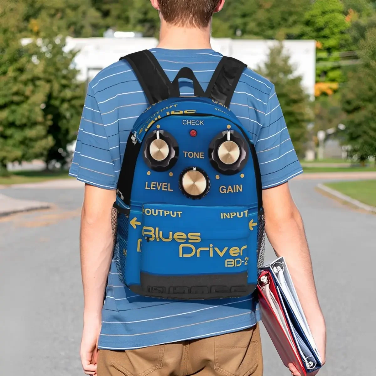 Boss Blues Driver BD-2 Overdrive Bluesbreaker Guitar Pedal Dirty Backpacks Bookbag School Bags Travel Rucksack Shoulder Bag