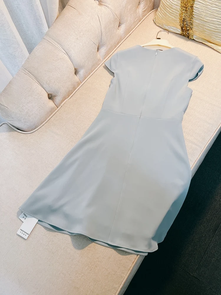 Ele ort Dr. 2024, neuer Stil für Damen, hohe Taille, A-Linien-Rock, schlankmachende Passform, Sommer-Arbeitskleidung, leichte Maturi Faion