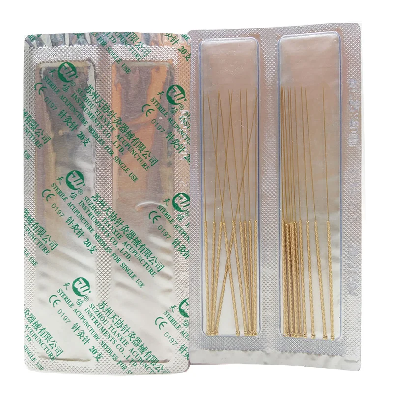 200pcs Non-Disposable Gold-plated Surface Acupuncture needle Sterilization Reusable Body Health Care Skin Beauty guasha