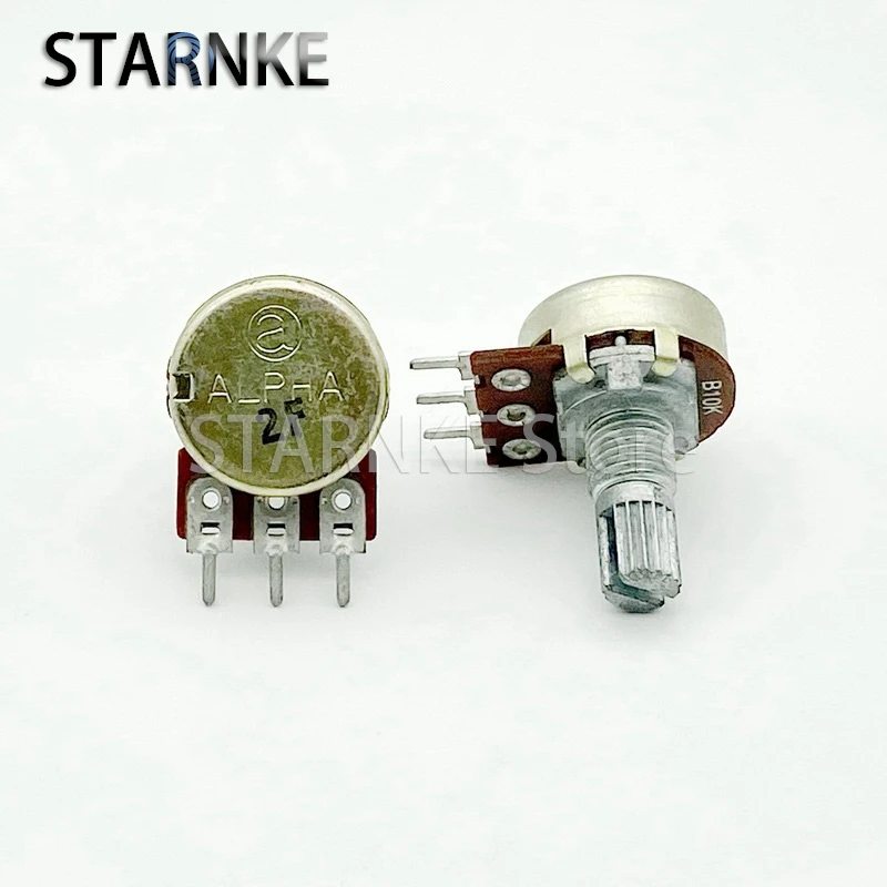 2PCS 16 Type 3-Pin Single Potentiometer B10K With Midpoint Audio Amplifier front-stage Adjustable Resistor