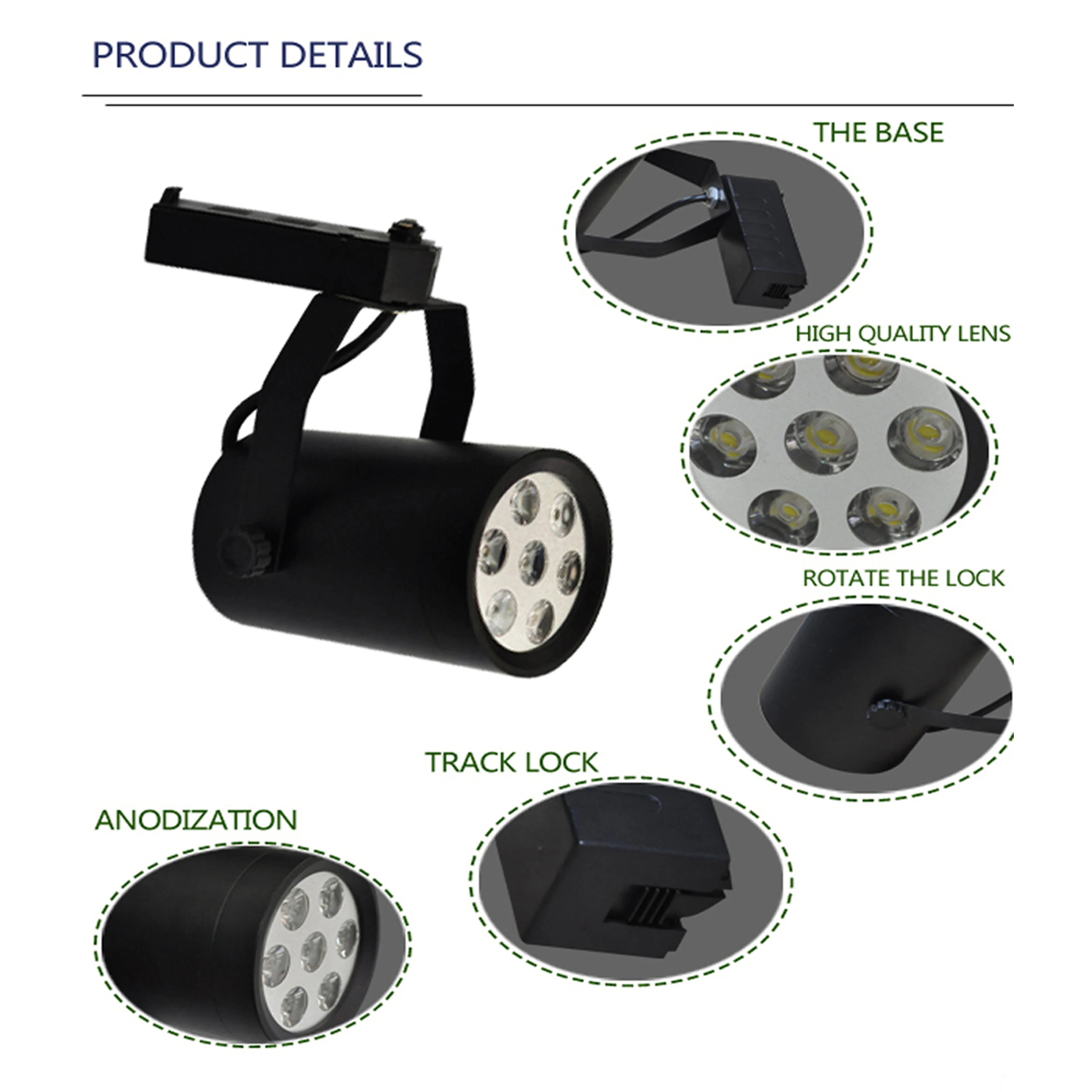 โคมไฟดาวน์ไลท์ไฟส่อง LED LED หรี่แสงได้7W 10ชิ้นโคมไฟสปอตไลท์ติดเพดานแบบฝังฝ้ารับประกัน3ปี