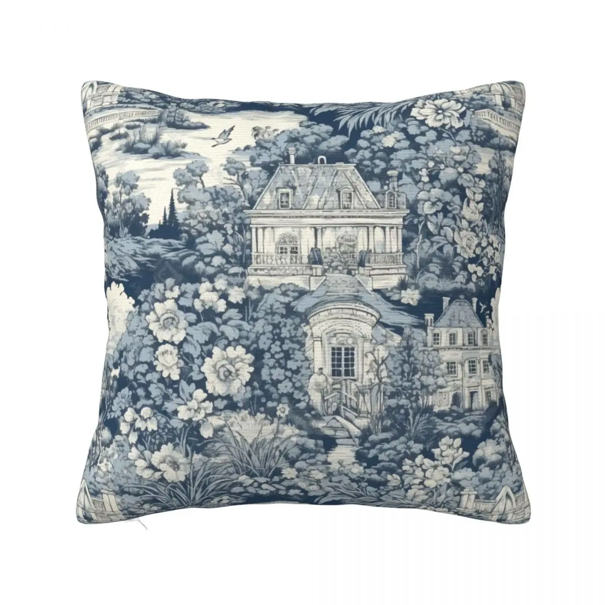 Decorative Classic French Toile De Jouy Pattern Pillowcase Fabric Of Jouy Print Pillow Cover Square Multi-Size Dropshipping