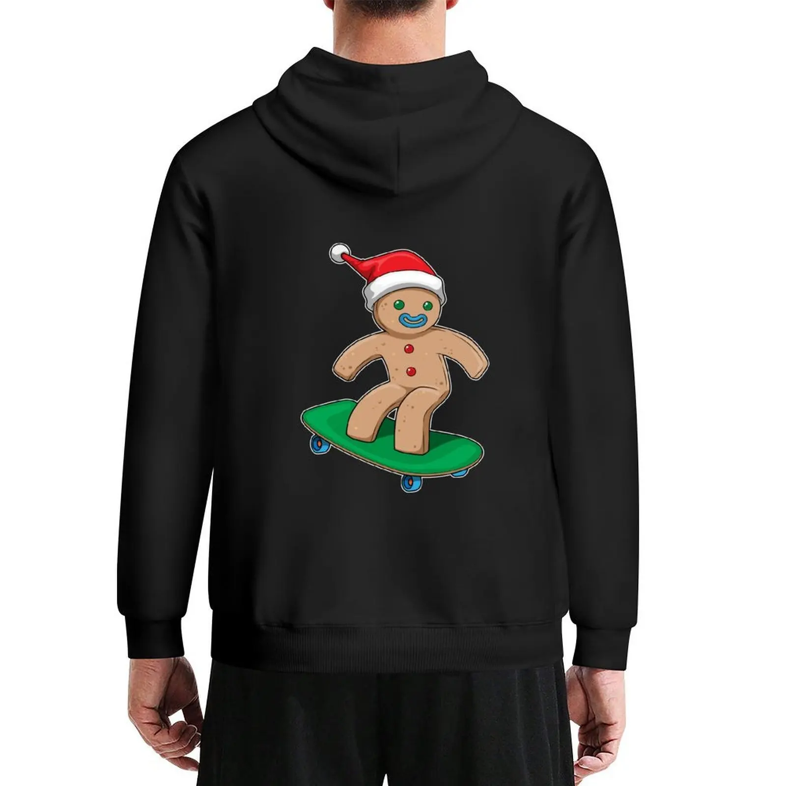 

Gingerbread man Christmas Skateboard Hoodie men's autumn clothes mens clothes korean clothes men's hoodie sweatshirt