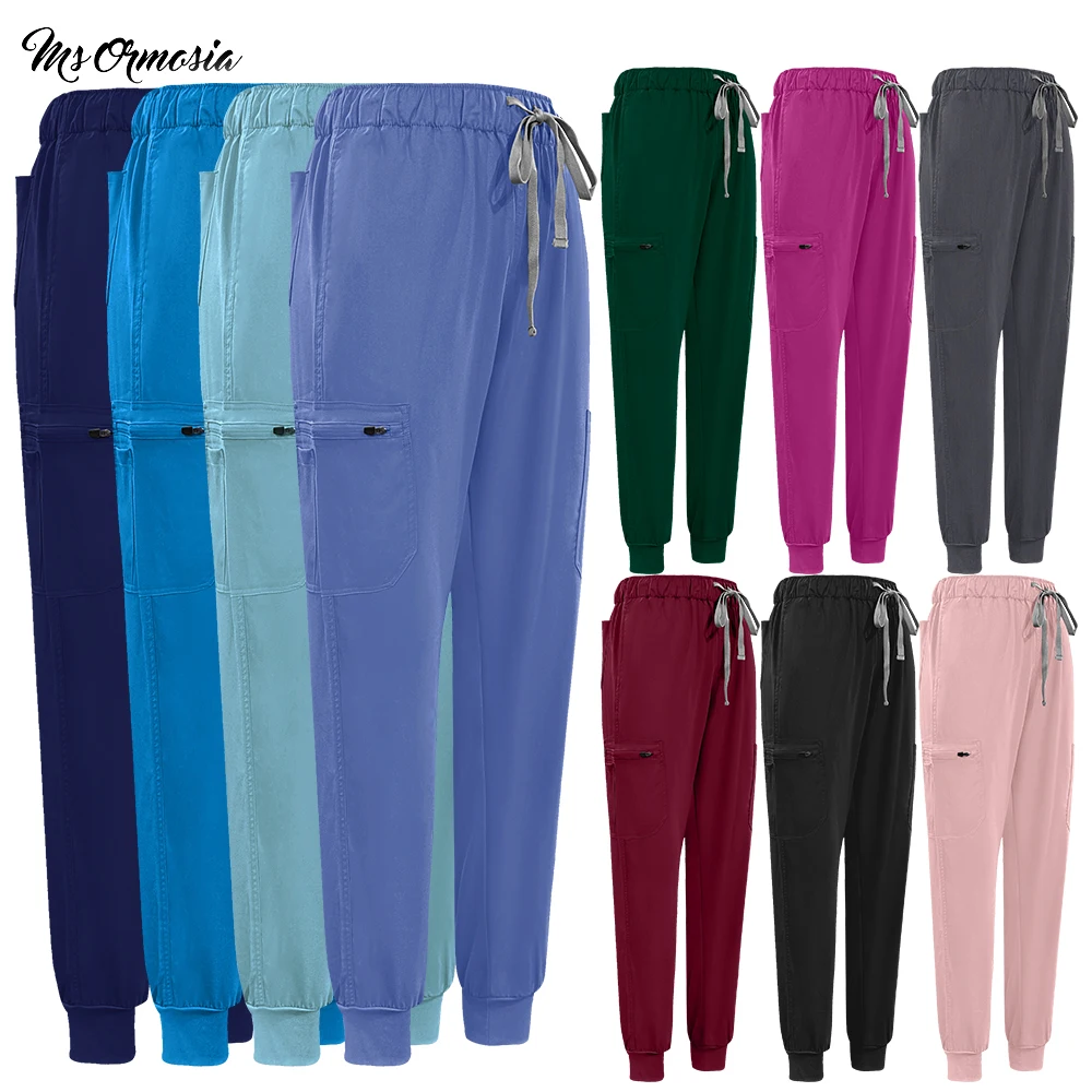 

Slim Surgical Bottoms Solid Color Scrubs Pants XS-XXL Doctor Nurse Lab Uniforms Operating Room Work Trousers Clinical Work Pants