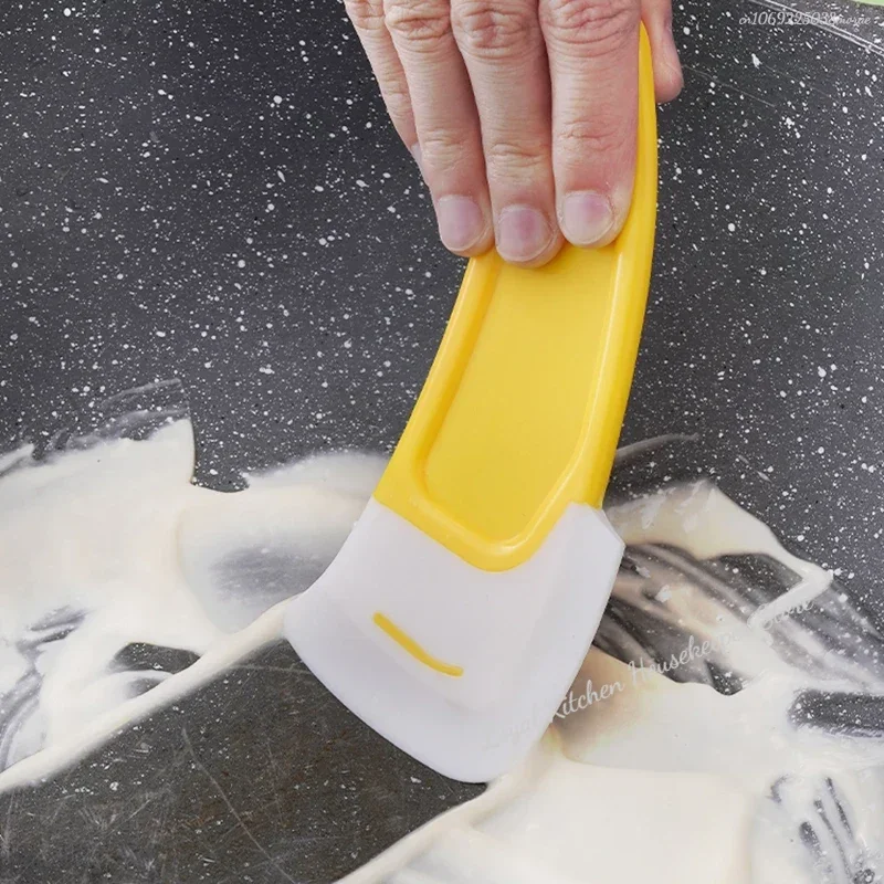 Cleaning Spatula Kitchen Scraper Soft Blade Scraper Brush Dirty Pan Pot Dishes Cleaner Tools Cooking Baking Tool Kitchen Gadget