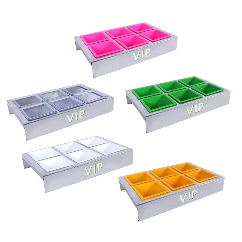 Bar KTV special luminous stainless steel compartment snack plate fruit plate VIP snack snack storage platter fruit plate