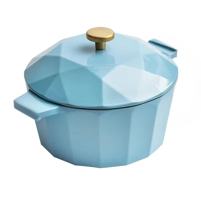 

24Cm Round Modern Design Colored Non-stick Cast Iron Oven Saucepan Enamel Casserole Pot Cookware