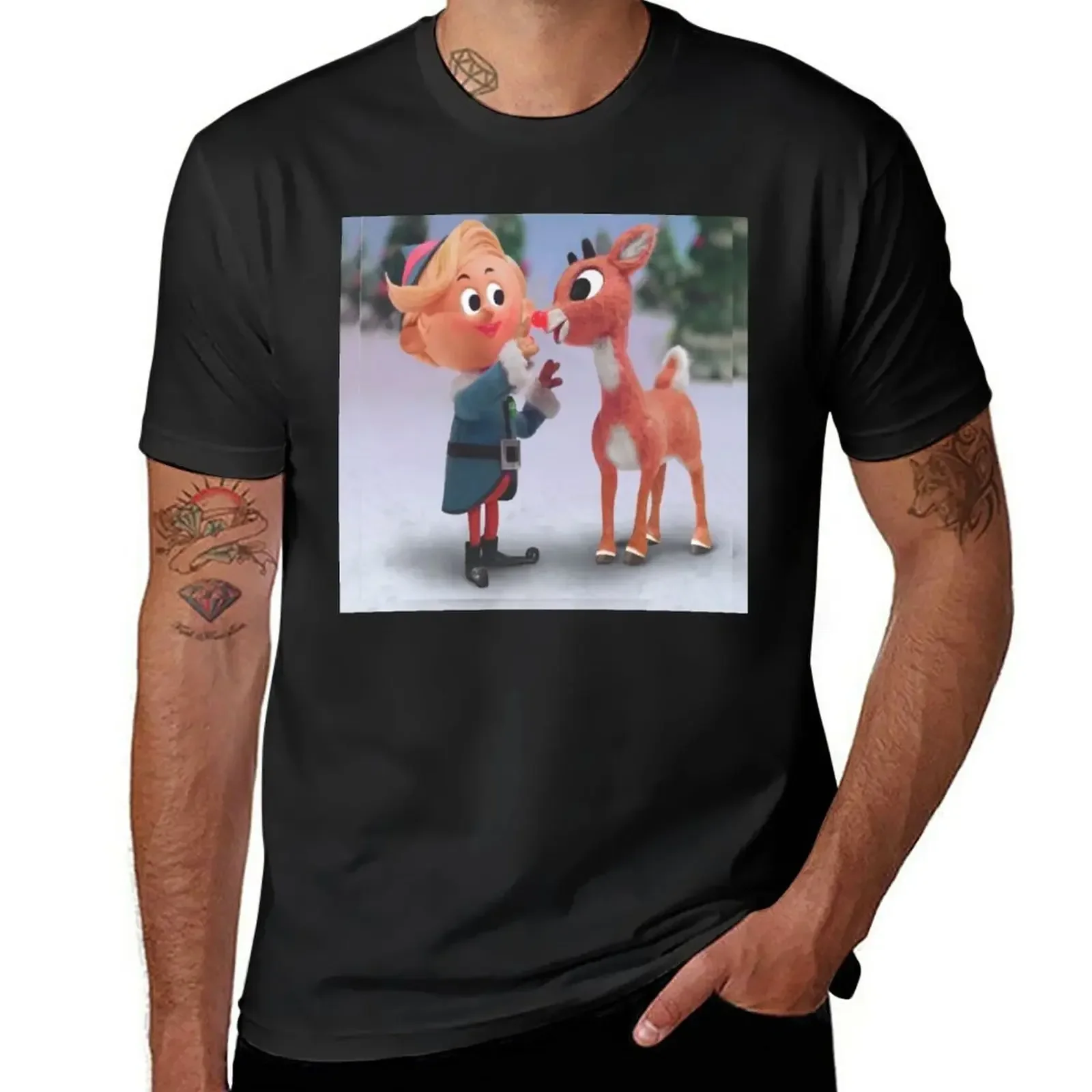 

Elf and Reindeer|DreamscapesbyTeresa T-Shirt vintage clothes plain anime mens graphic t-shirts funny