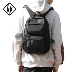 HcanKcan Waterproof Anti-theft Mini Men's Laptop Backpack Unisex Casual College School Bag Pack Classic Black Travel Rucksack