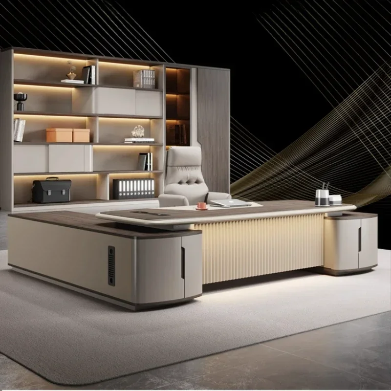 Luxury Corner Office Desk Vanity Study Adjustable Home Drawers Office Desk Storage Modern Gaming Wooden Escritorio Furniture