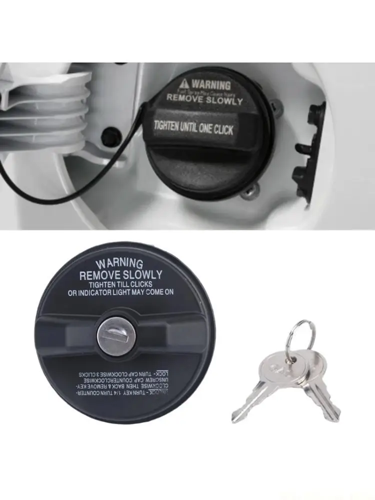 J0MA 12495845 Black Locking Gas Cap Cover with 2 Keys for Vehicle Maintenance