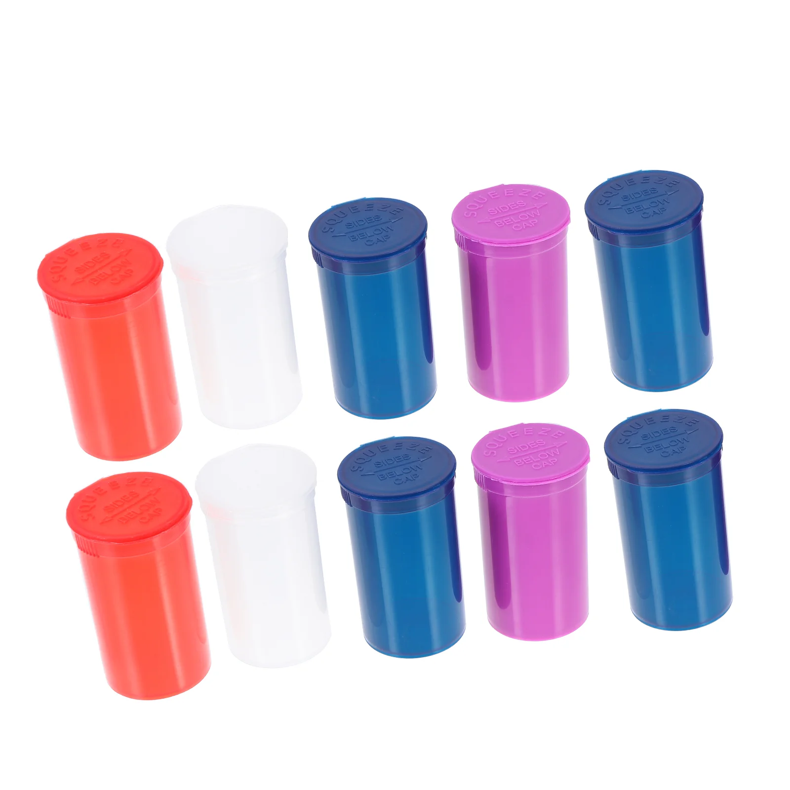 10 Pcs Medicine Storage Tube Container Small Bottle Mini Portable Cans Plastic Empty Colorful Holder