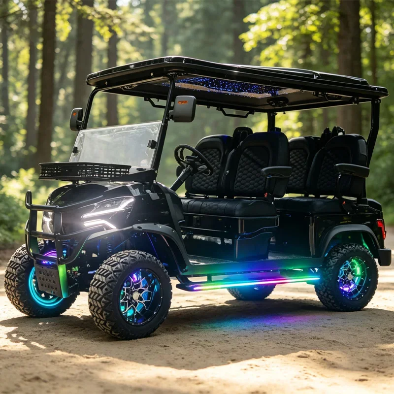 Custom CE-Certified New Electric Golf Cart – Off-Road Sightseeing  Club Cart  2/4/6/8-Seater  Solar-Powered Options
