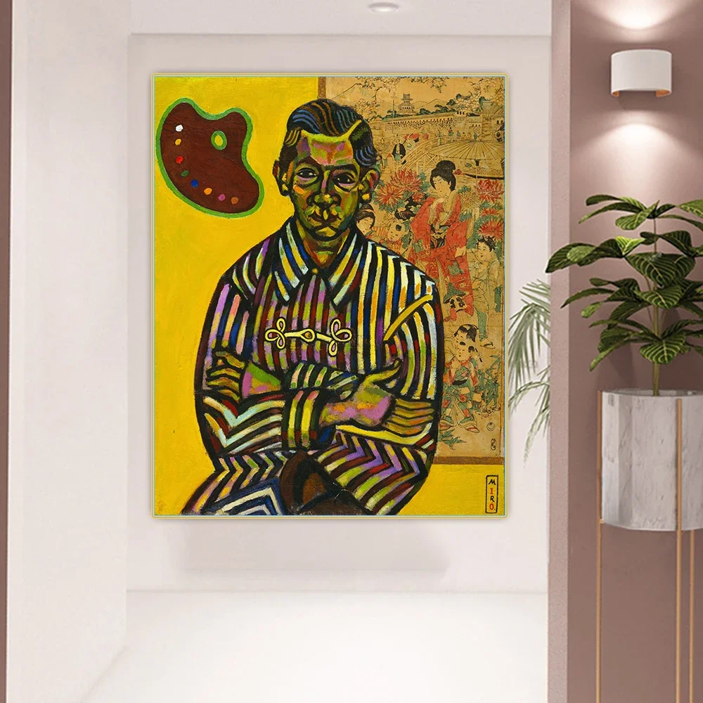 Цитон Джоан Миро 《Портрет Энобрика Кристадофол Рикарт》Сервелизм Холст Картина Маслом Картина Фон Настенный Декор Украшение Дома