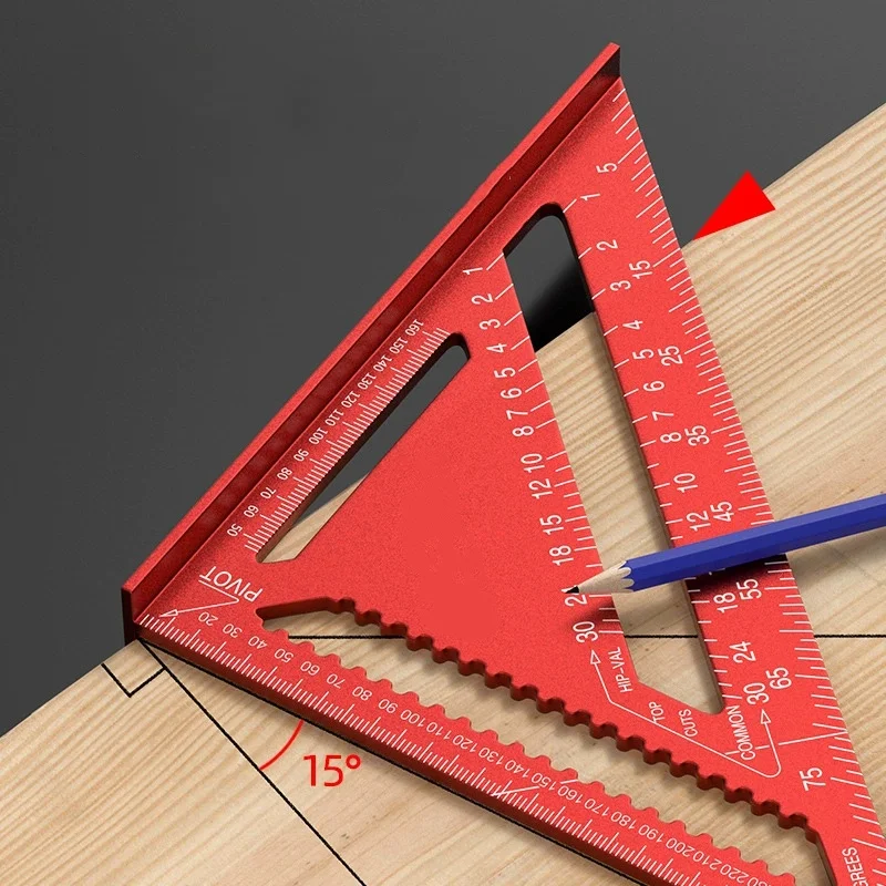 Multifunktionales Hochpräzisions-Winkelmessgerät aus Aluminiumlegierung für die Holzbearbeitung, verdicktes, verschleißfestes und rostfreies rechtwinkliges Messgerät – Detail 4