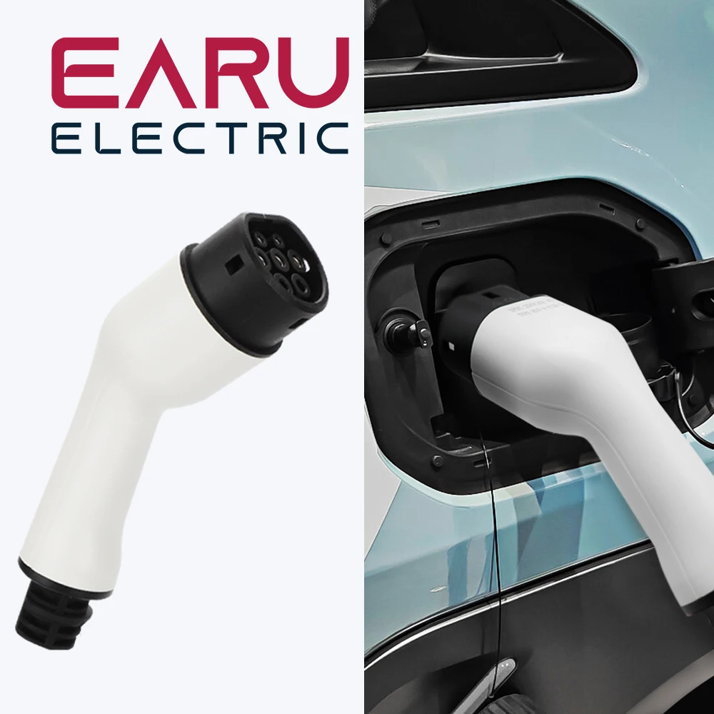 EV Carregador Plug Adapter, Tipo 2, EVSE Charger, Feminino IEC 62196 Conversor, Carro elétrico, Estação de carregamento do veículo, Earu, 16A, 32A