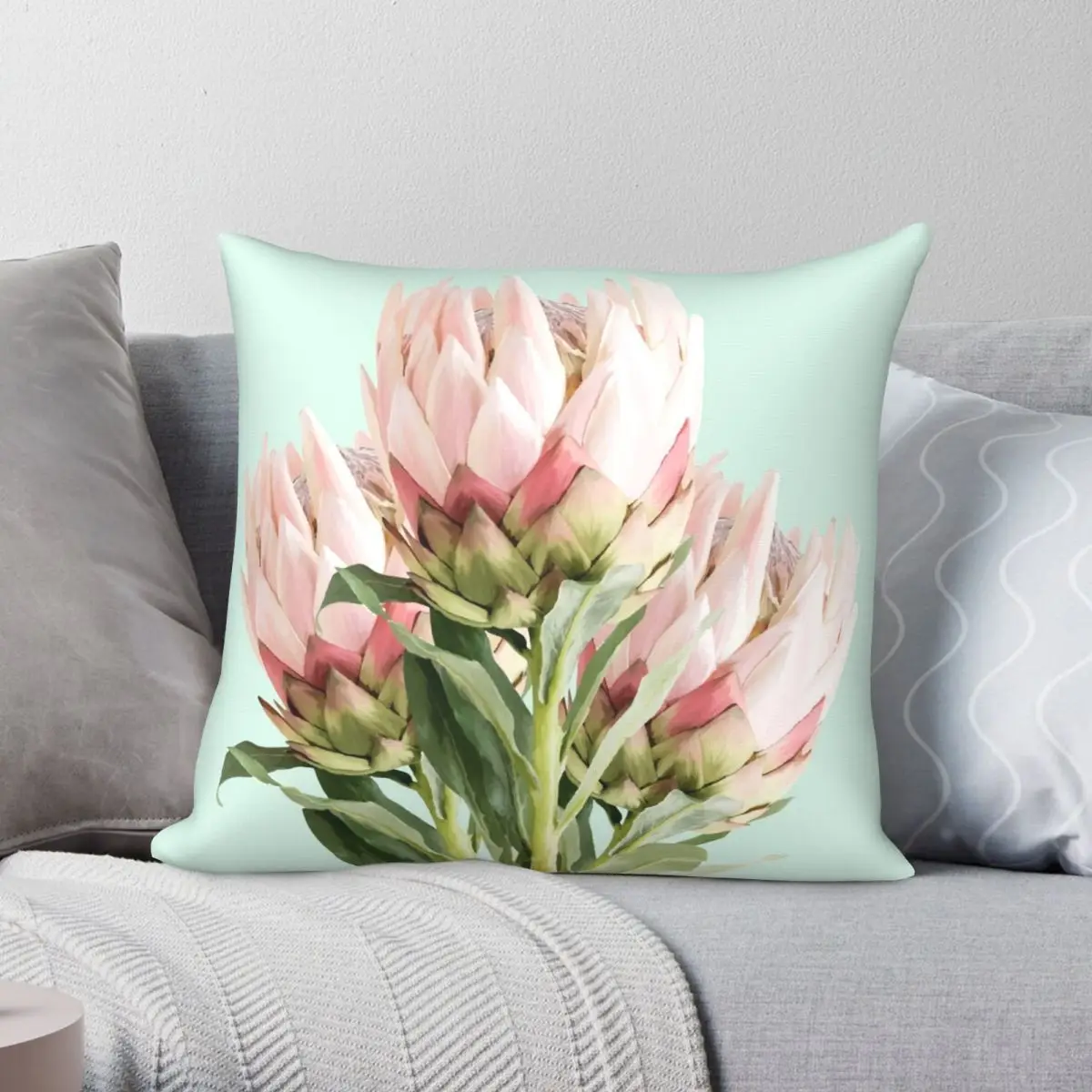 Proteas Pillowcase Polyester Linen Velvet Creative Zip Decor Home Cushion Cover