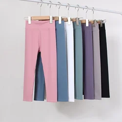 Autumn Solid Kid Leggings Girl Thin Tights Sweatpants 2+y Child Casual Ankle Length Pants Spring Toddler Skinny Cropped Trousers