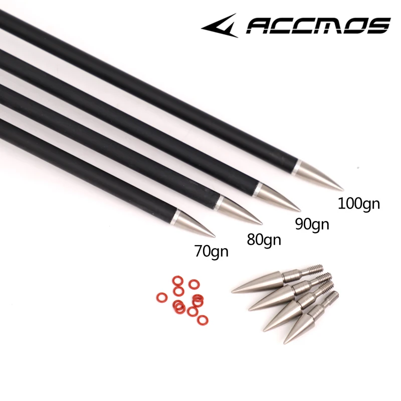 3/12 PCS DIY Stainless Steel Arrow Point Tip 70 80 90 100 Grain For ID 6.2mm Arrow Shaft Broadheads Arrow Head