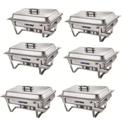 6packs Heavy High bao quality Durable Food Warmer Used Food Serving Dish Buffet Chafing Dish Professional Buffet Set Food Warmer