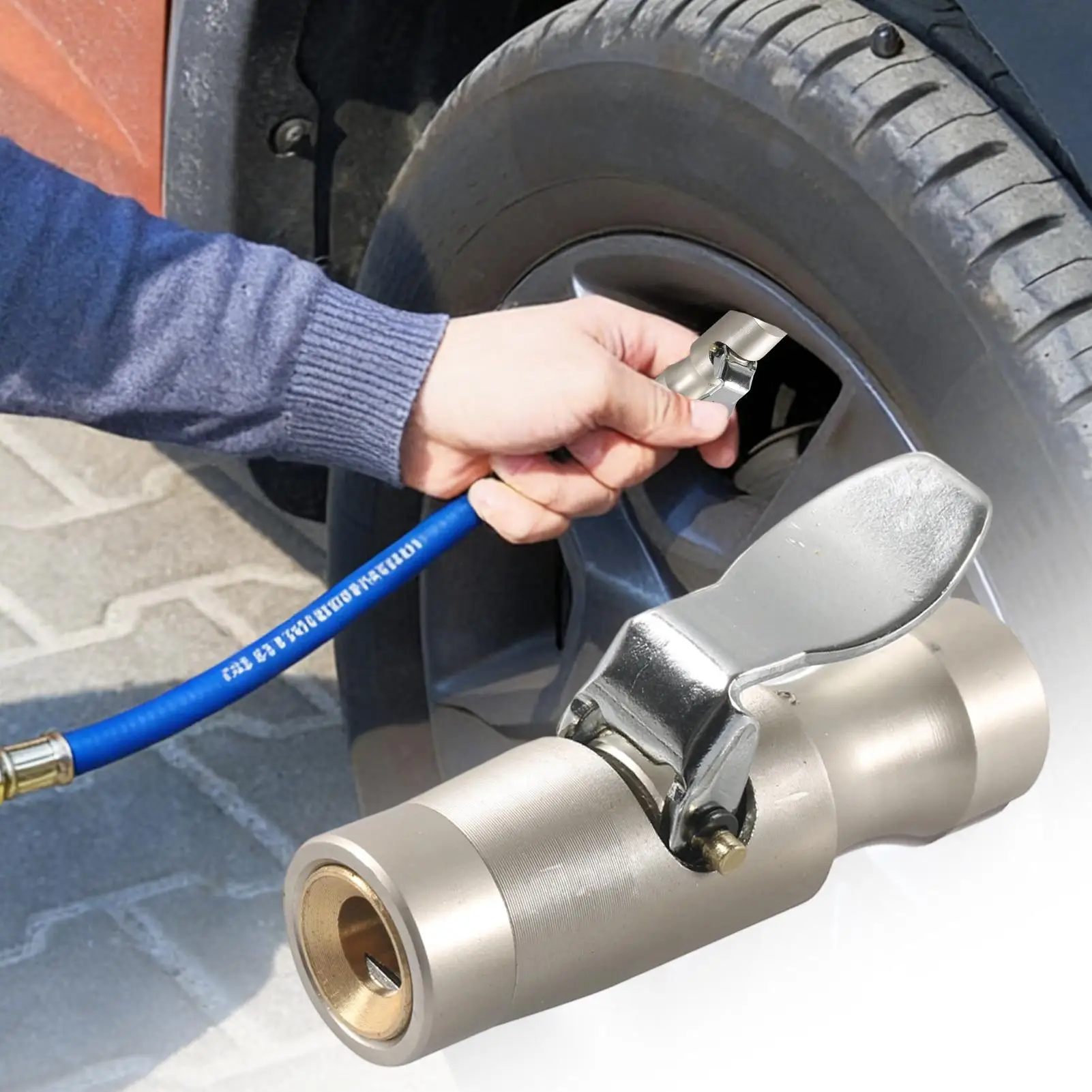 Self-Locking Tire Air Chuck, No Air Leakage Double Teeth Lock on Tire Chuck, for Inflator Gauge Compressor Accessories