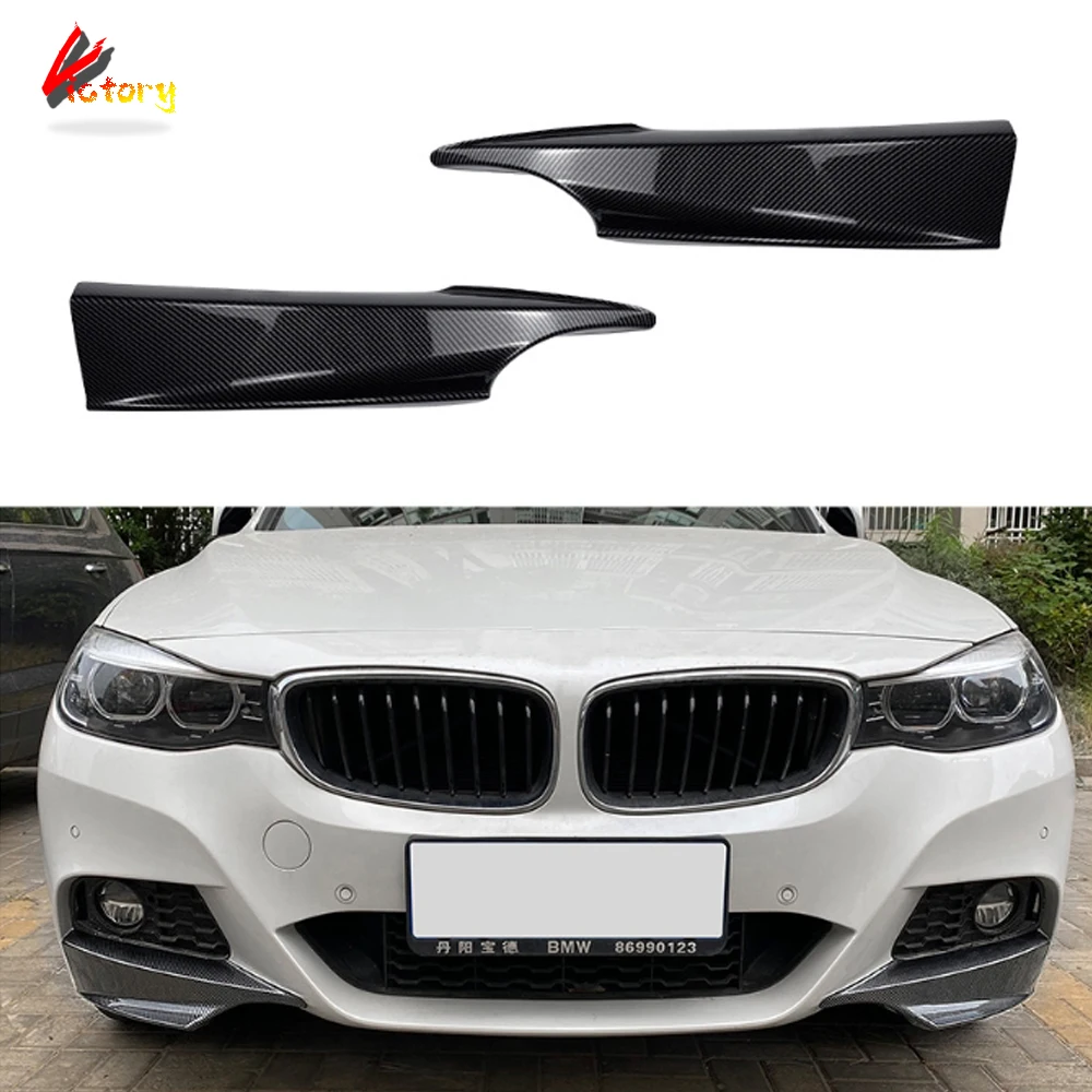 

Glossy Black Front Bumper Lip Splitter For BMW 3GT F34 320i 325i M Sport 2014-2019 Carbon Look Canards Car Body Kit 2PCS/Set