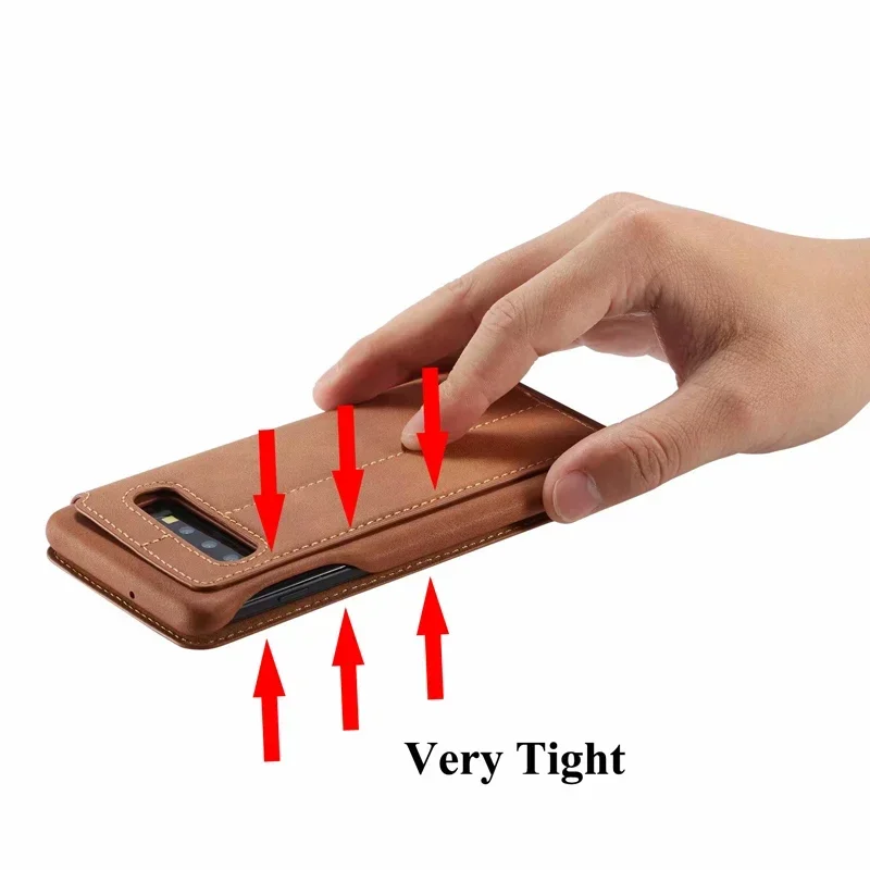 Magnetic PU Leather Flip Cover for Samsung Galaxy S24 S23 S22 S21 S20 FE Plus Note A54 A22 A52S A72 A53 Card Slot Back Case