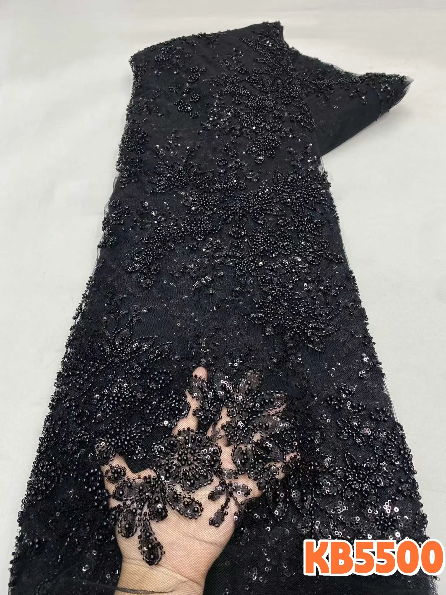 

YALISI Purple Beads Sequin Embroidered Lace Fabric 2026 African Beads Bridal Lace French Tulle Fabric for Wedding Dresses KB5500