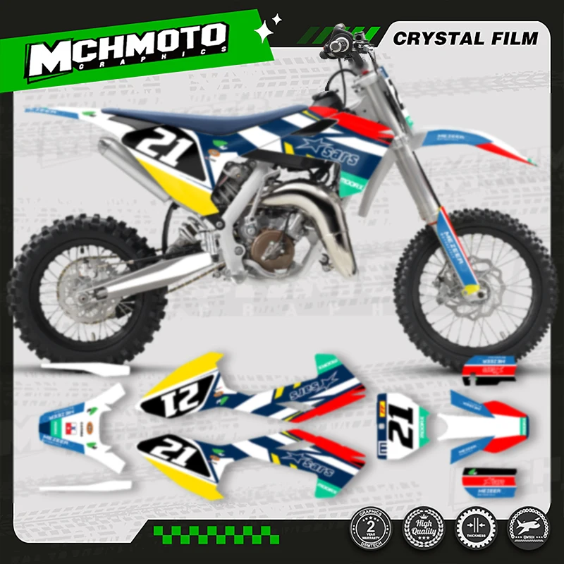 

MCHMFG MOTOR Graphic Stickers Decal Kits For Husqvarna 2016 2017 2018 2019 2020 2021 2022 2023 TC65 TC65 003