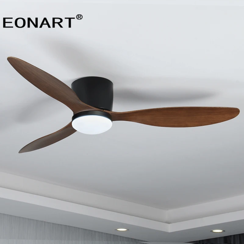 42 Inch Lower Floor Led DC Ceiling Fan With Lamp Remote Control Black Ceiling Fans For Home With Light 220v Ventilador De Techo