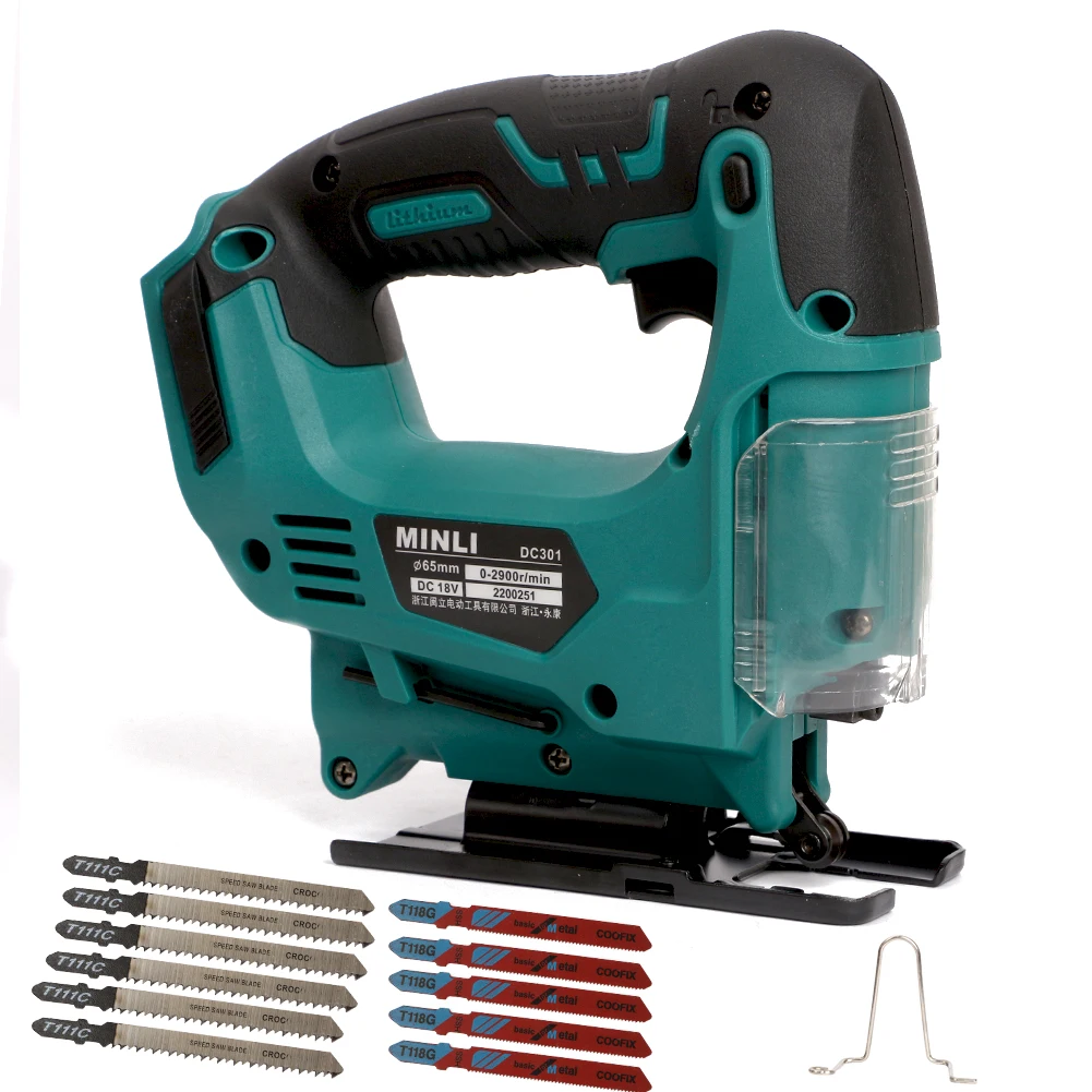 Cordless Jigsaw Cutter W/11x Blade For Woodworking Cutting Compatible With Makita 18V Battery