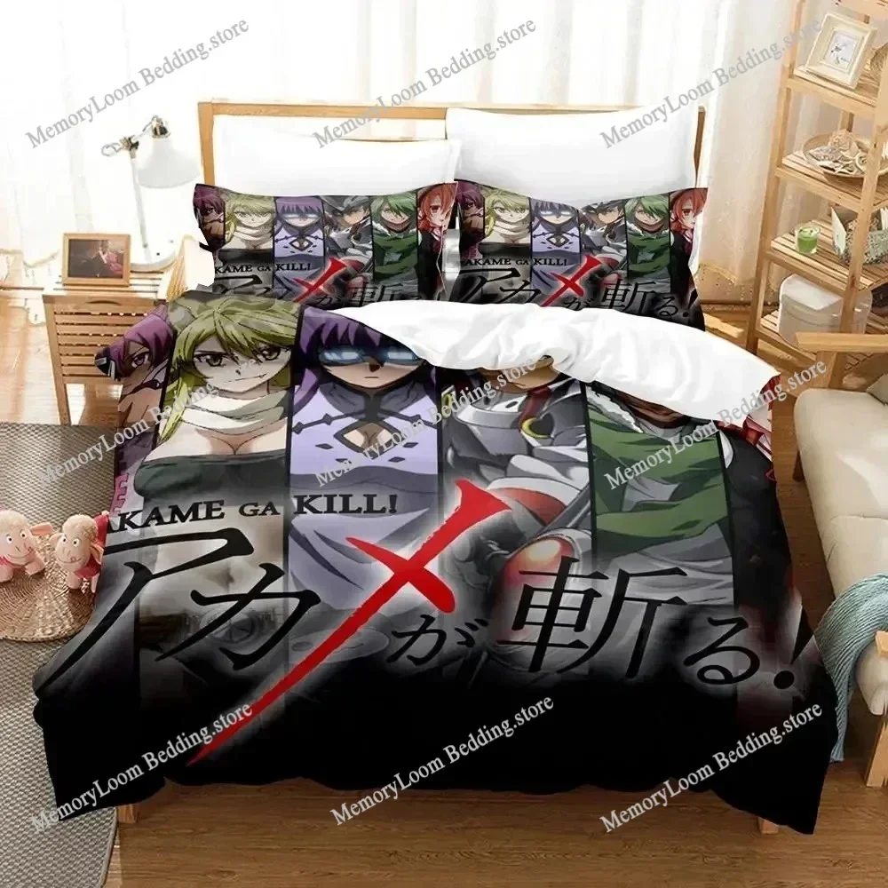 3D Print Anime Akame Ga KILL Bedding Set Duvet Cover Bed Set Quilt Cover Pillowcase king Queen Size Boys Adult Bedding Set