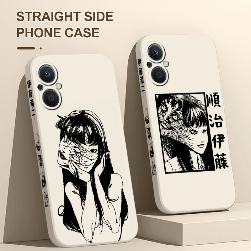 Junji Ito Tomie Kawakami Phone Case For OPPO Find X5 X3 X2 Lite Pro Neo A5 A53 A94 4G 5G Liquid Left Rope Soft Cover