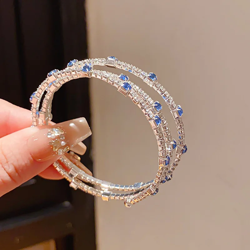 Classic Design Crystal Multilayer Bangles for Women Fashion Brand Jewelry Zirconia Bracelet Party Accessories