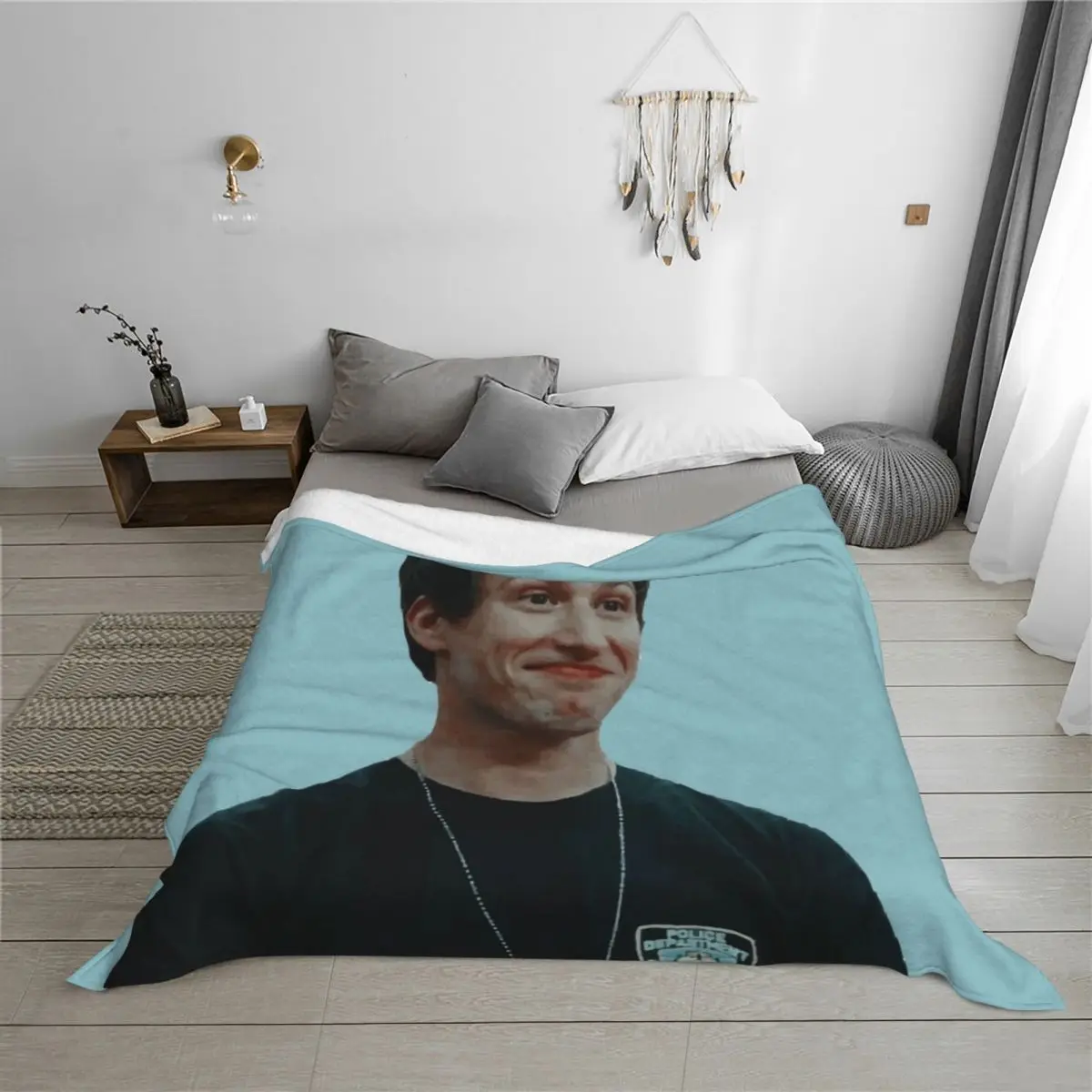 بطانية جيك بيرالتا المبتسمة ذات فروي فردي للأريكة الثقيلة للنوم #3