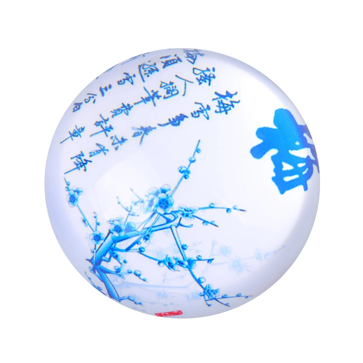 

60mm Transparent Crystal Glass Hemisphere Paperweight Solid Heavy Decorative Accessory for Home School Office Chinese