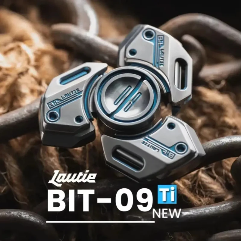 LAUTIE Bit09 Titanium Blue Fidget Spinner Mechanical Style Stress Release Toy Unlimited Office Desk Gadgets